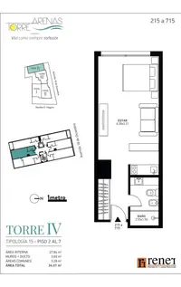 Torre Arenas - Monoambiente · 28 m² en Malvín, foto 9 de 13